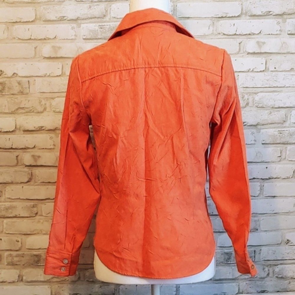 Coldwater Creek Button down orange shirt - Size XS Petite - Picture 2 of 6